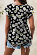 Printed Round Neck Short Sleeve T-shirt (8)
