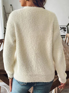 Button Up V-neck Long Sleeve Cardigan (5)