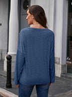 Butterfly Round Neck Dropped Shoulder Blouse (6)