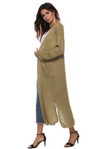 Long Sleeve Open Front Buttoned Cardigan (23)