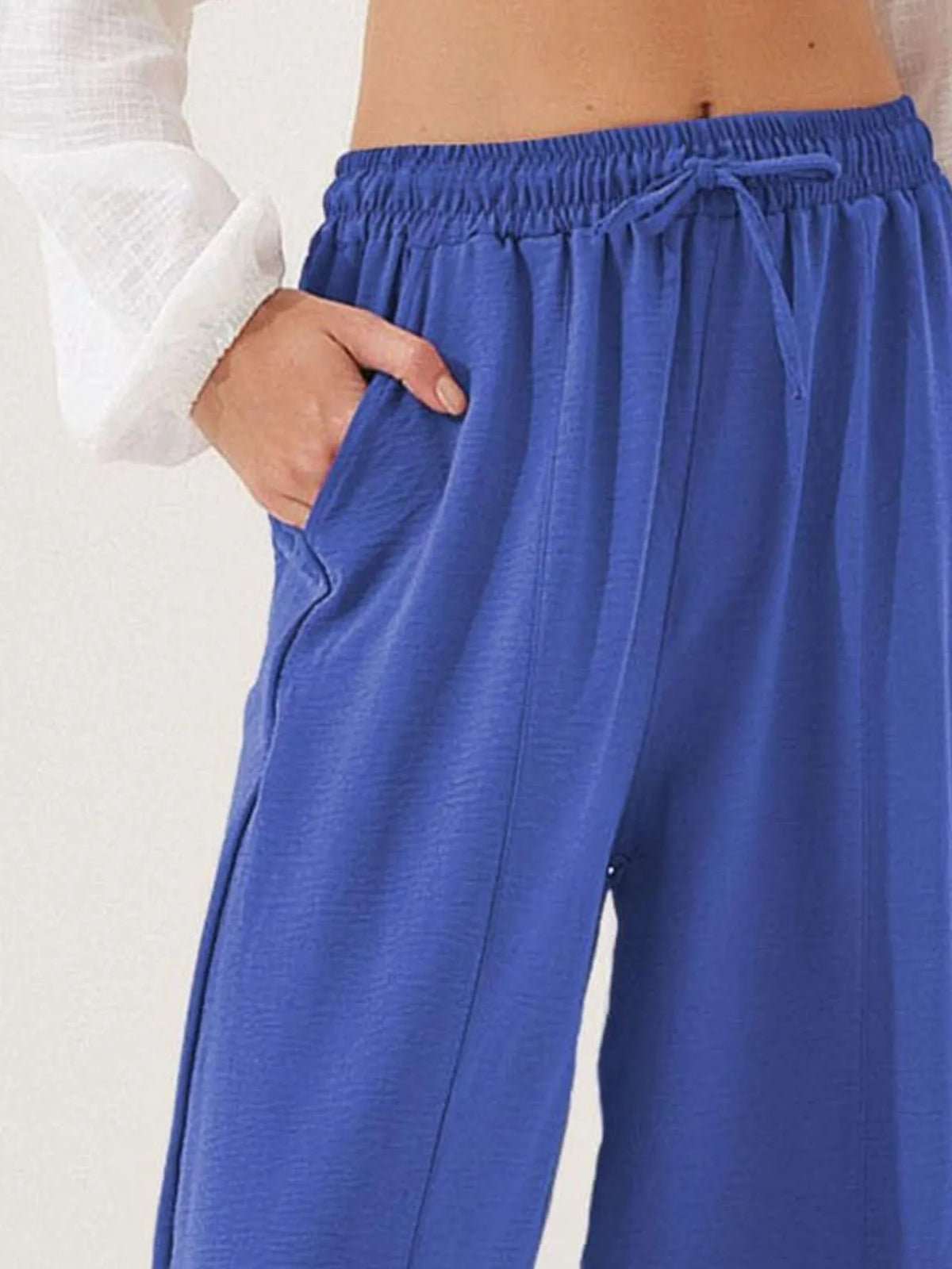 Full Size Drawstring Wide Leg Cropped Pants Plus (30)