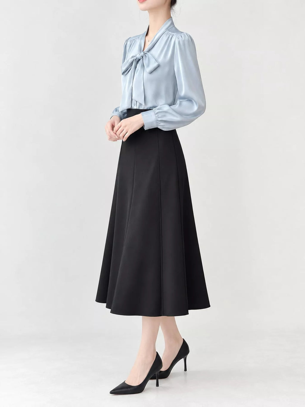 Full Size Tie Front Long Sleeve Shirt Plus (7)