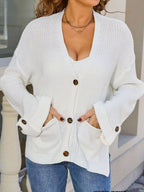 Oversized Knit Button-down Cardigan (24)