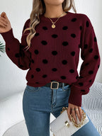 Polka Dot Round Neck Sweater (8)