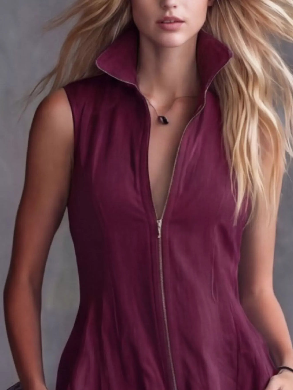 Full Size High-low Ruffled Zip Front Dress Plus (2)