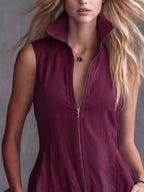 Full Size High-low Ruffled Zip Front Dress Plus (2)