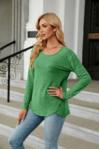 Round Neck Long Sleeve T-shirt (8)