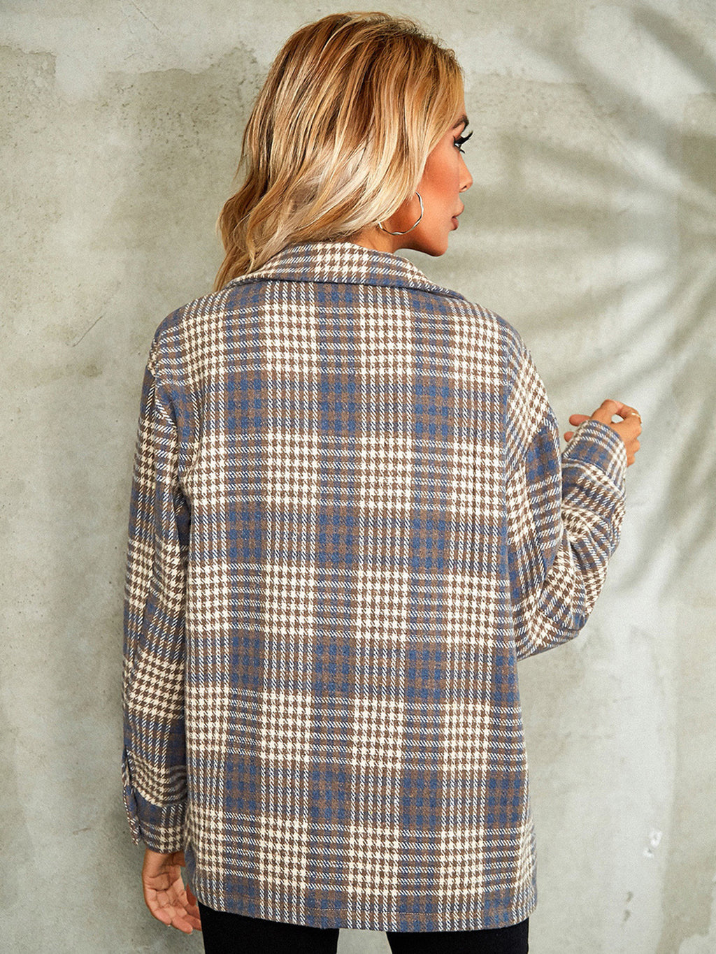 Plaid Button Down Collared Jacket (12)