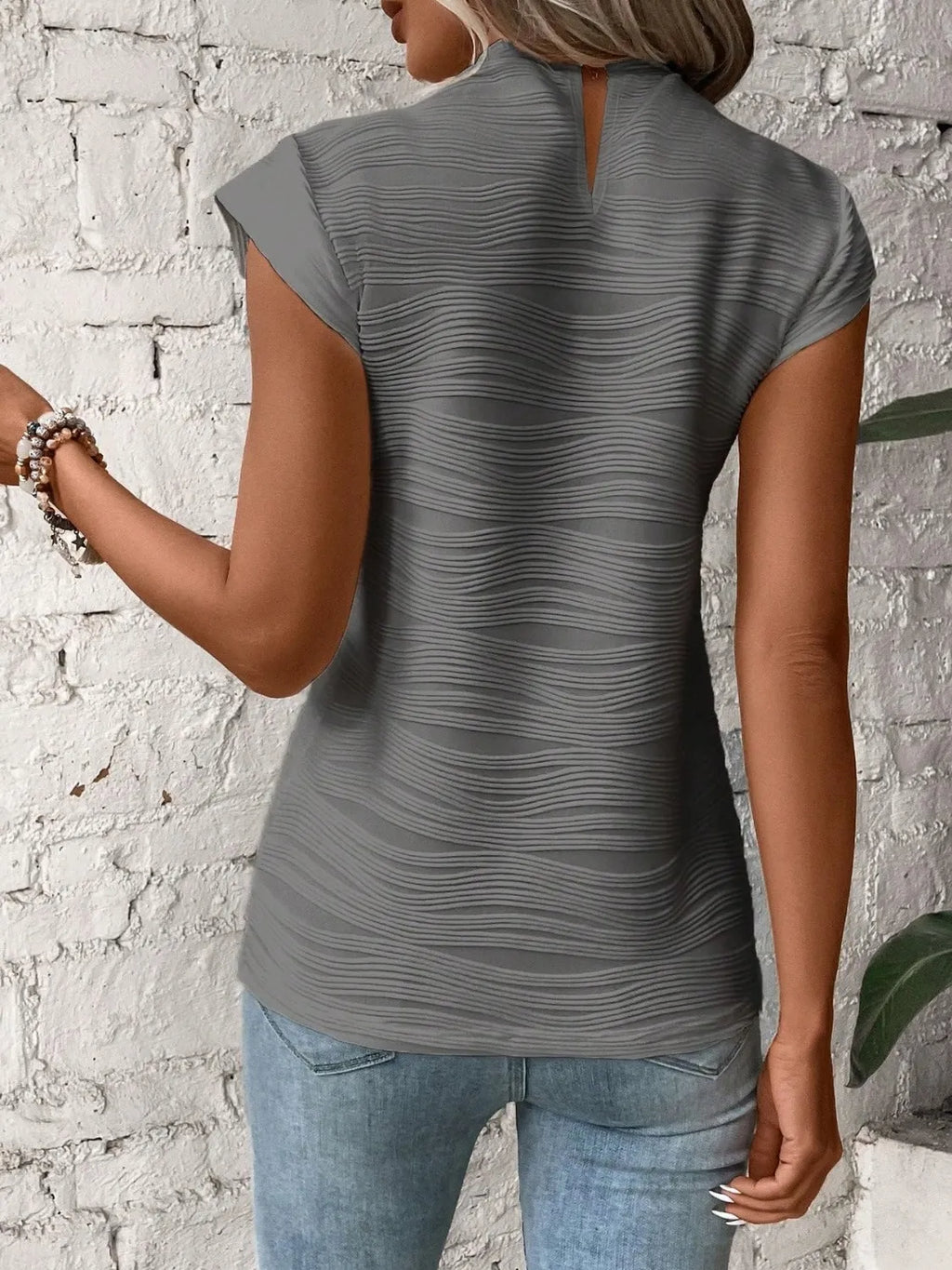 Mock Neck Cap Sleeve Top (12)