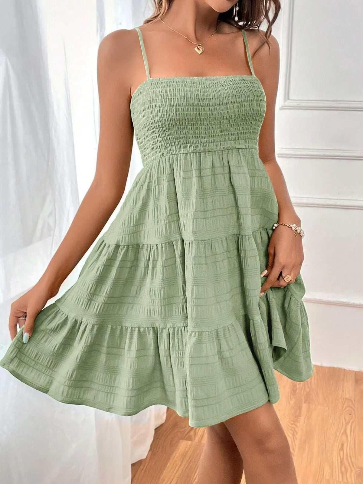 Smocked Tiered Cami Dress (28)