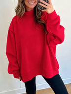 Mock Neck Dropped Shoulder Sweatshirt (4)