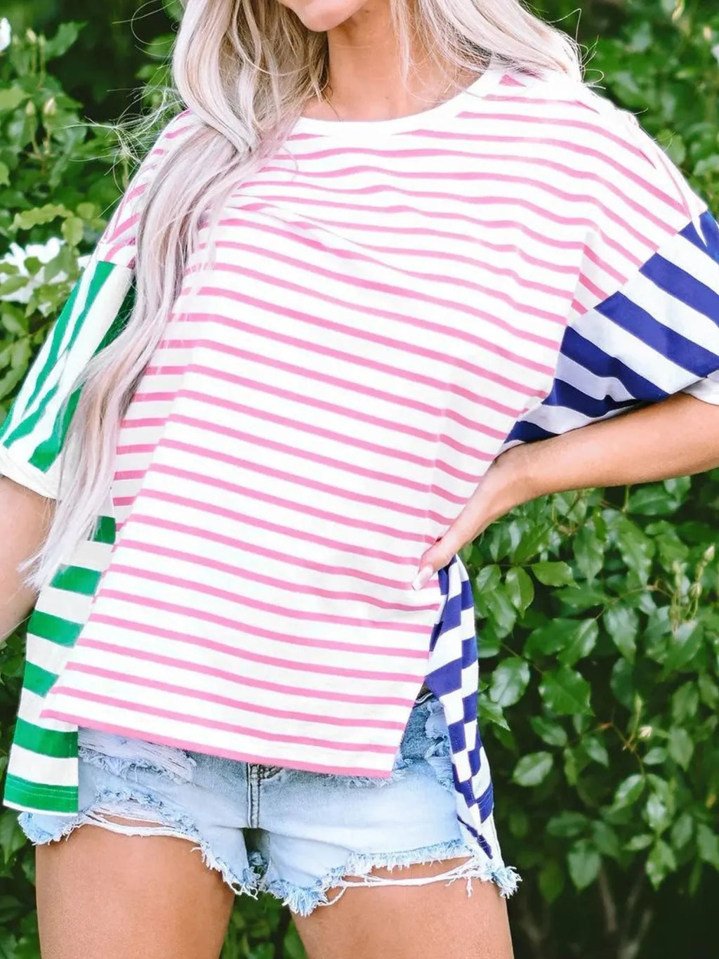 Colorful Striped Oversized T-shirt (15)