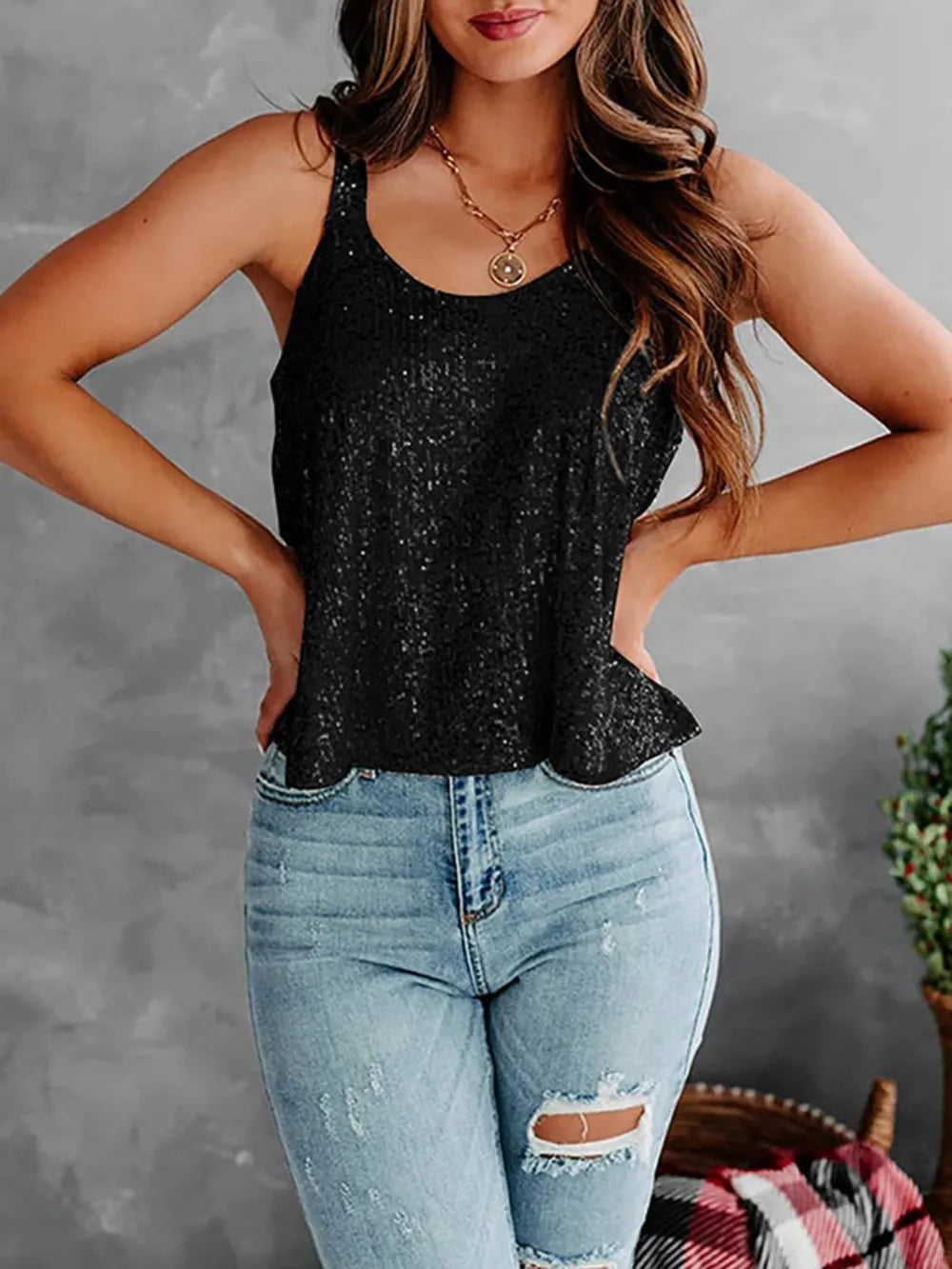Sequin Scoop Neck Tank (6)