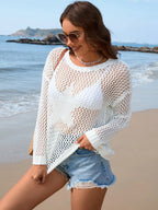 Openwork Dropped Shoulder Cover Up (16)