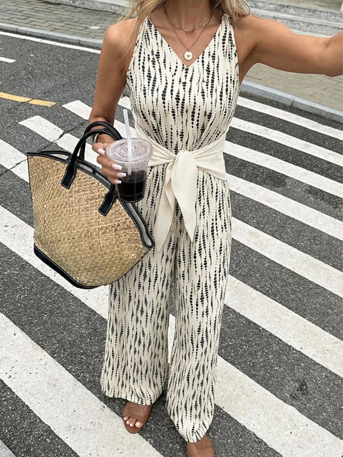 Printed Wide Leg Jumpsuit (2)