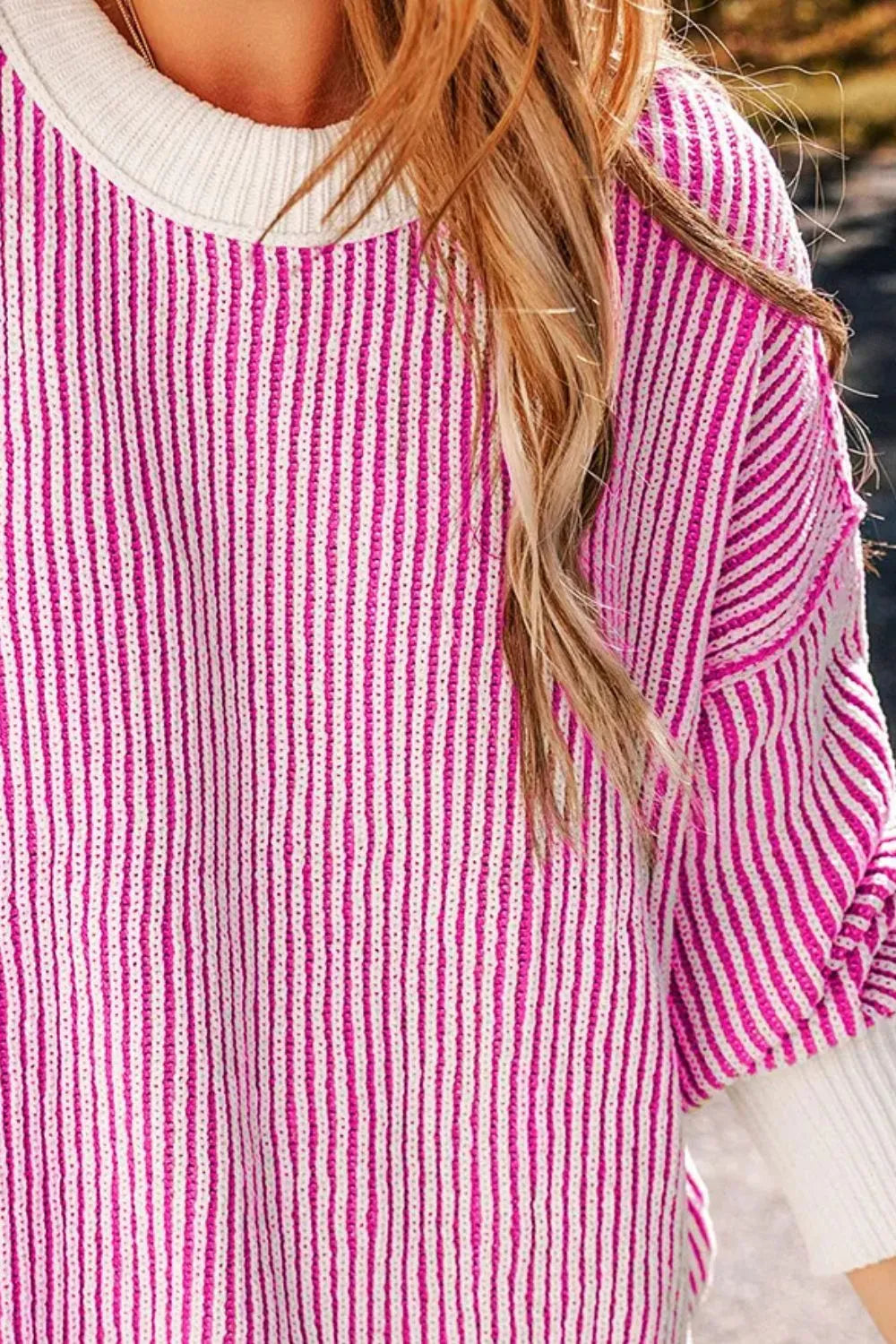 Round Neck Dropped Shoulder Sweater (10)
