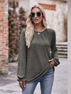 Round Neck Long Sleeve Casual T-shirt (27)