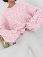 Cable Knit Long Sleeve Sweater (2)