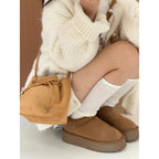 Brown Suede Shoulder Bag Simplicity Retro photo 3