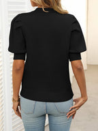 Mock Neck Puff Sleeve Sweater (25)