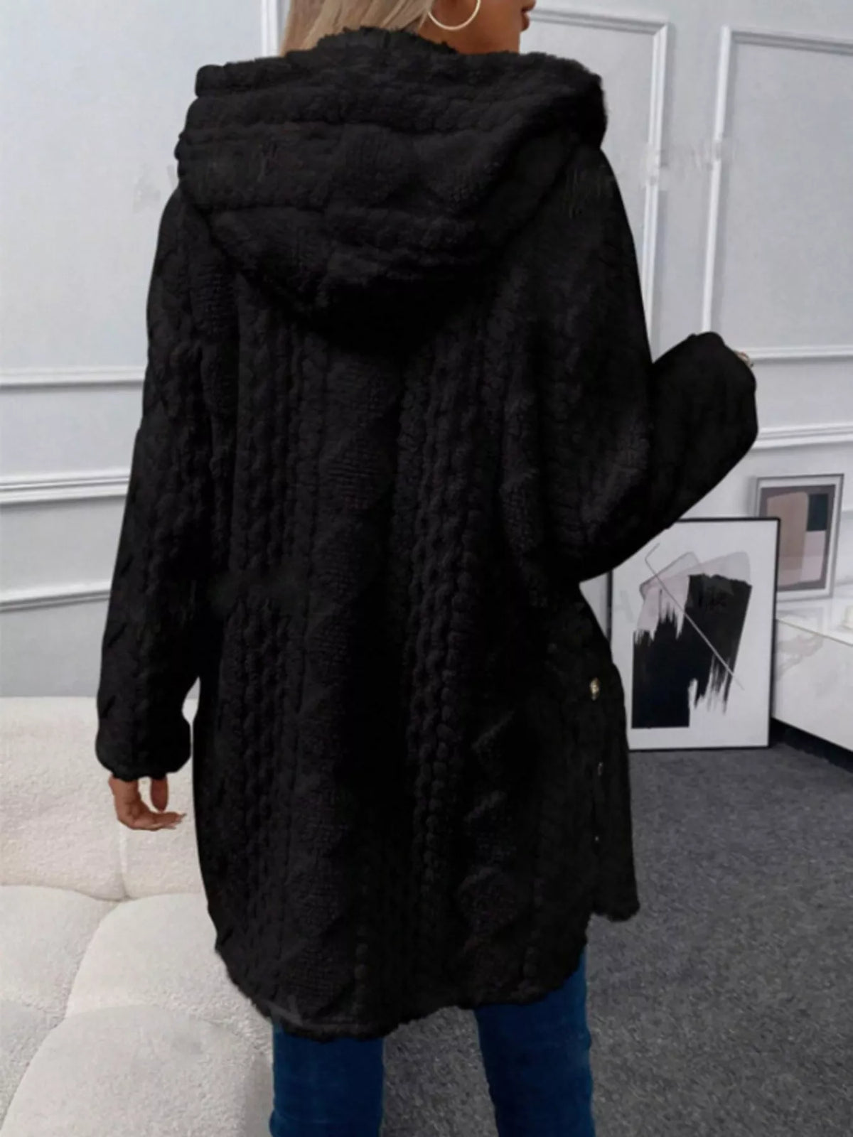Hooded Button-down Fleece Outerwear (8)