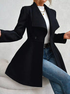 Collared Neck Double Breasted Coat (7)