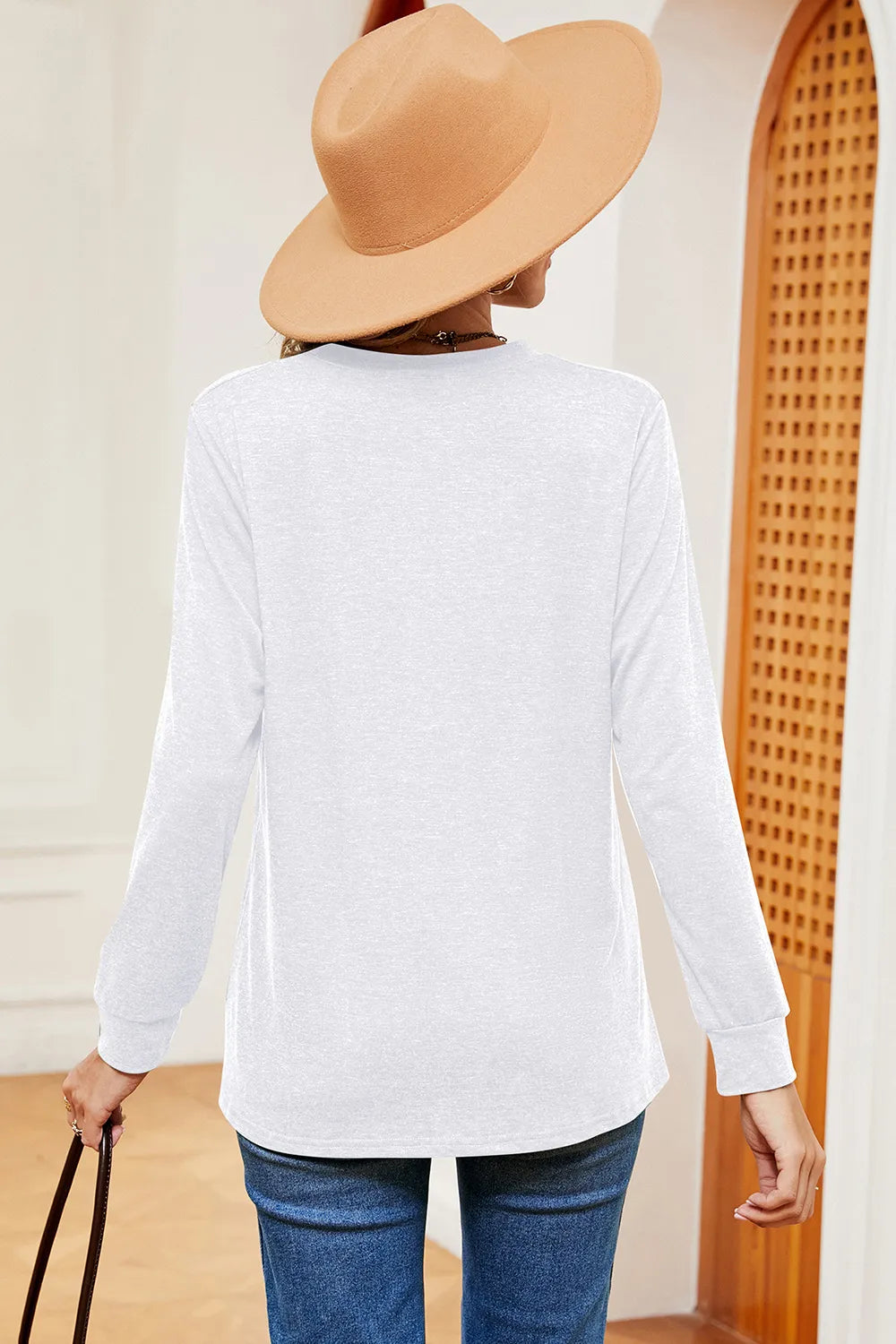 Notched Long Sleeve T-shirt (2)