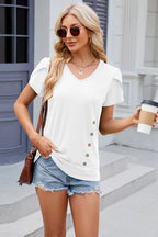 V-neck Short Sleeve T-shirt (13)