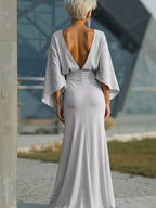 Batwing Sleeve Ruched Maxi Dress (2)