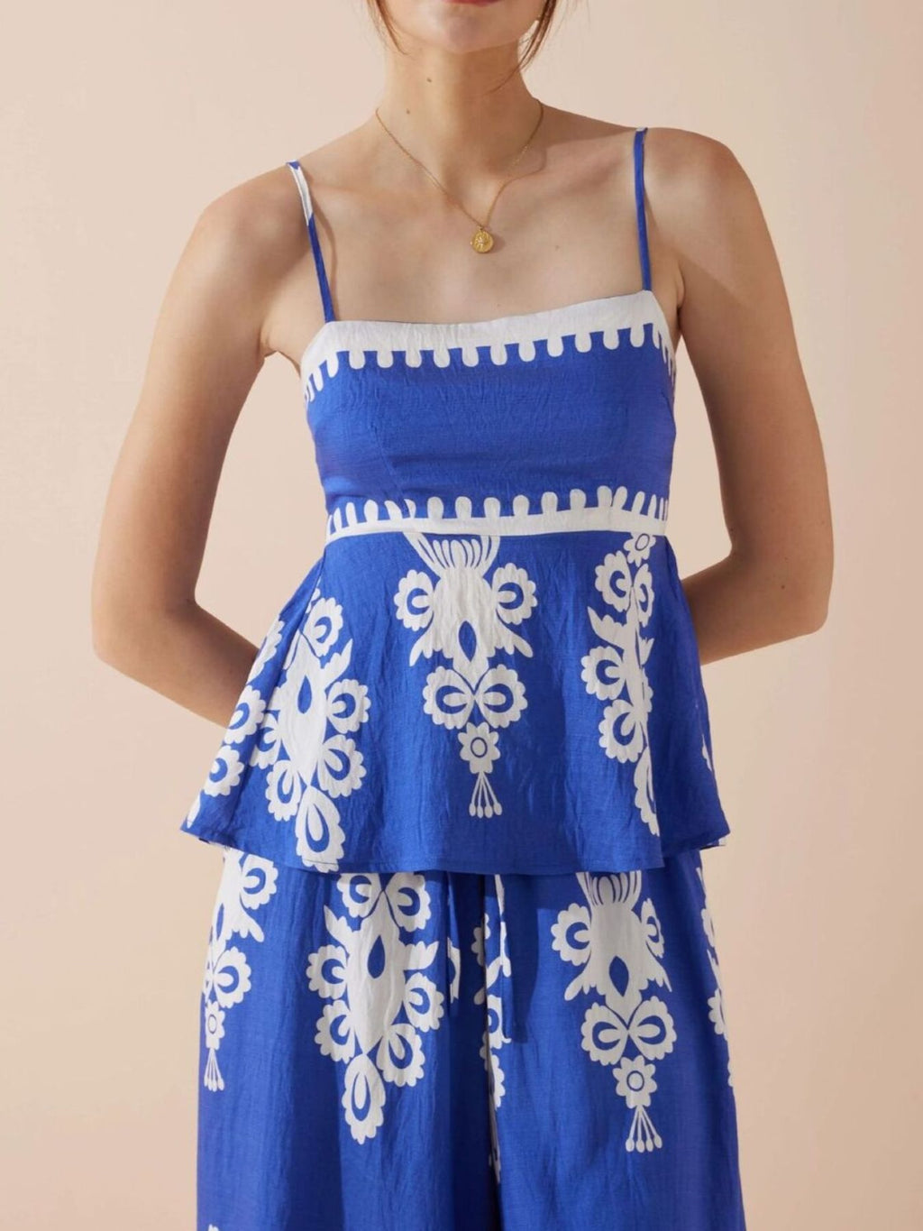 Printed Cami Wide Leg Pants Set (3)