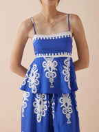 Printed Cami Wide Leg Pants Set (3)