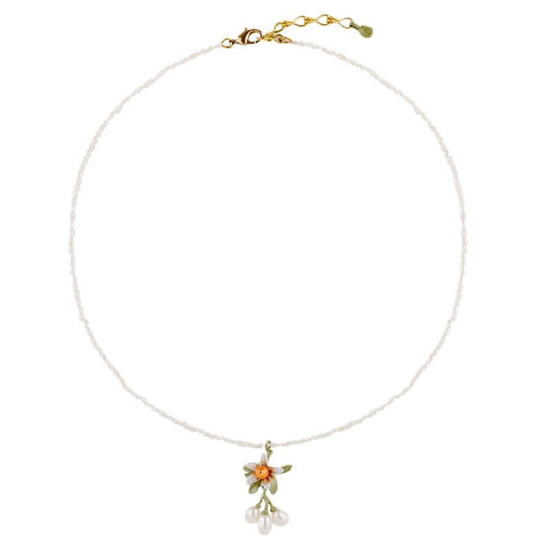 Fresh Orange Flower Necklace Collar Chain variant CJLX190907801AZ