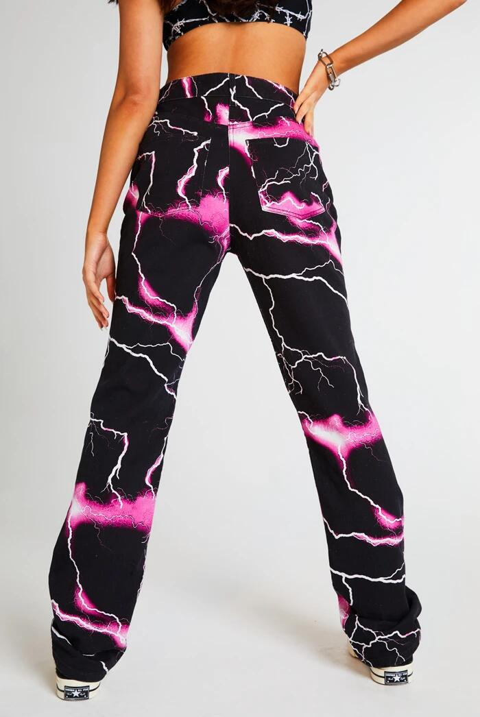 Street Versatile Printed Casual Jeans photo 5