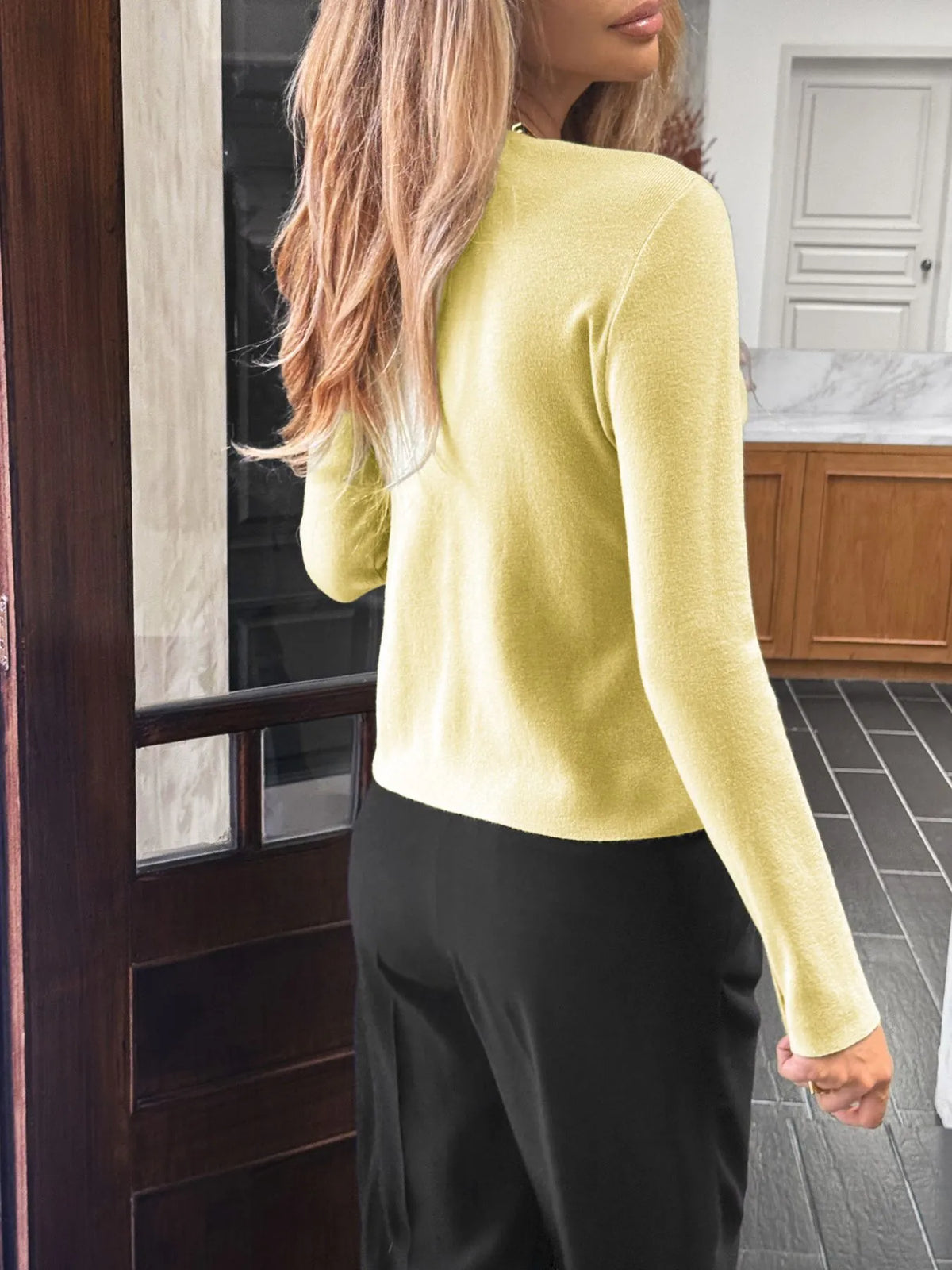 Button-up Long Sleeve Knit Cardigan (8)