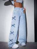 Printed Straight-leg Wide-leg Jeans variant CJNZ274671601AZ|CJNZ274671602BY|CJNZ274671603CX|CJNZ274671604DW|CJNZ274671605EV|CJNZ274671606FU