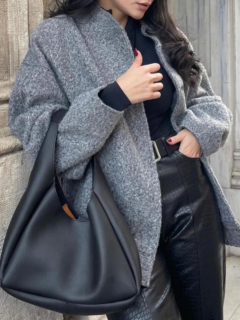 Full Size Snap Down Drop Shoulder Jacket (5)