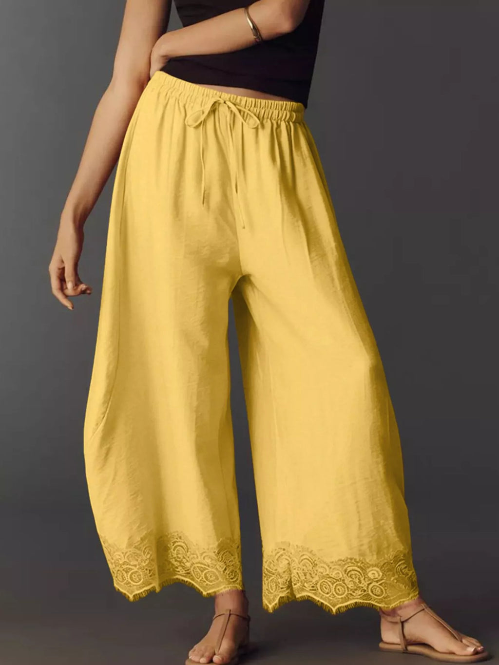 Drawstring Wide Leg Pants (24)