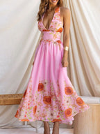 Floral Print Halter Neck Maxi Dress (16)