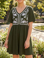 Floral V-neck Mini Dress (8)
