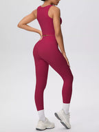 Scoop Neck Tank High-waisted Leggings Active Set (34)