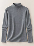 Full Size Slim-fit Mock Neck Long Sleeve Basic T-shirt Plus (9)