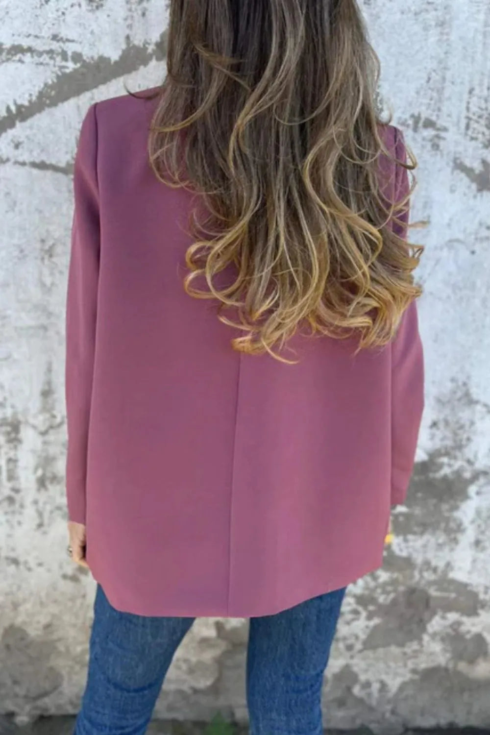 Full Size Collared Neck Long Sleeve Blazer (14)
