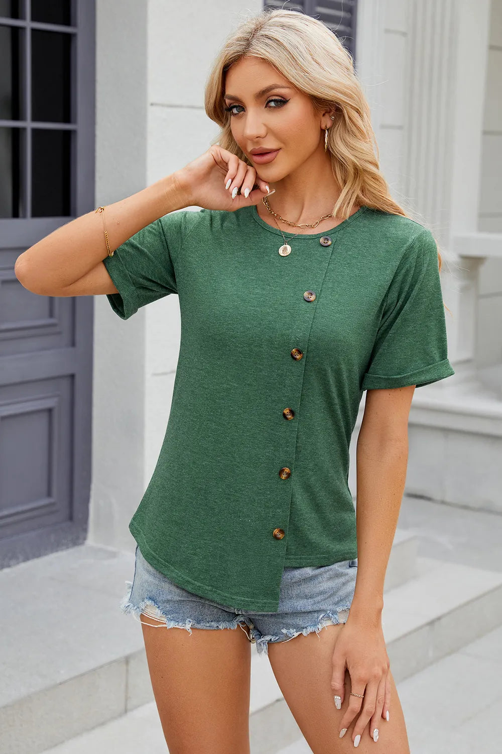 Round Neck Short Sleeve T-shirt (26)