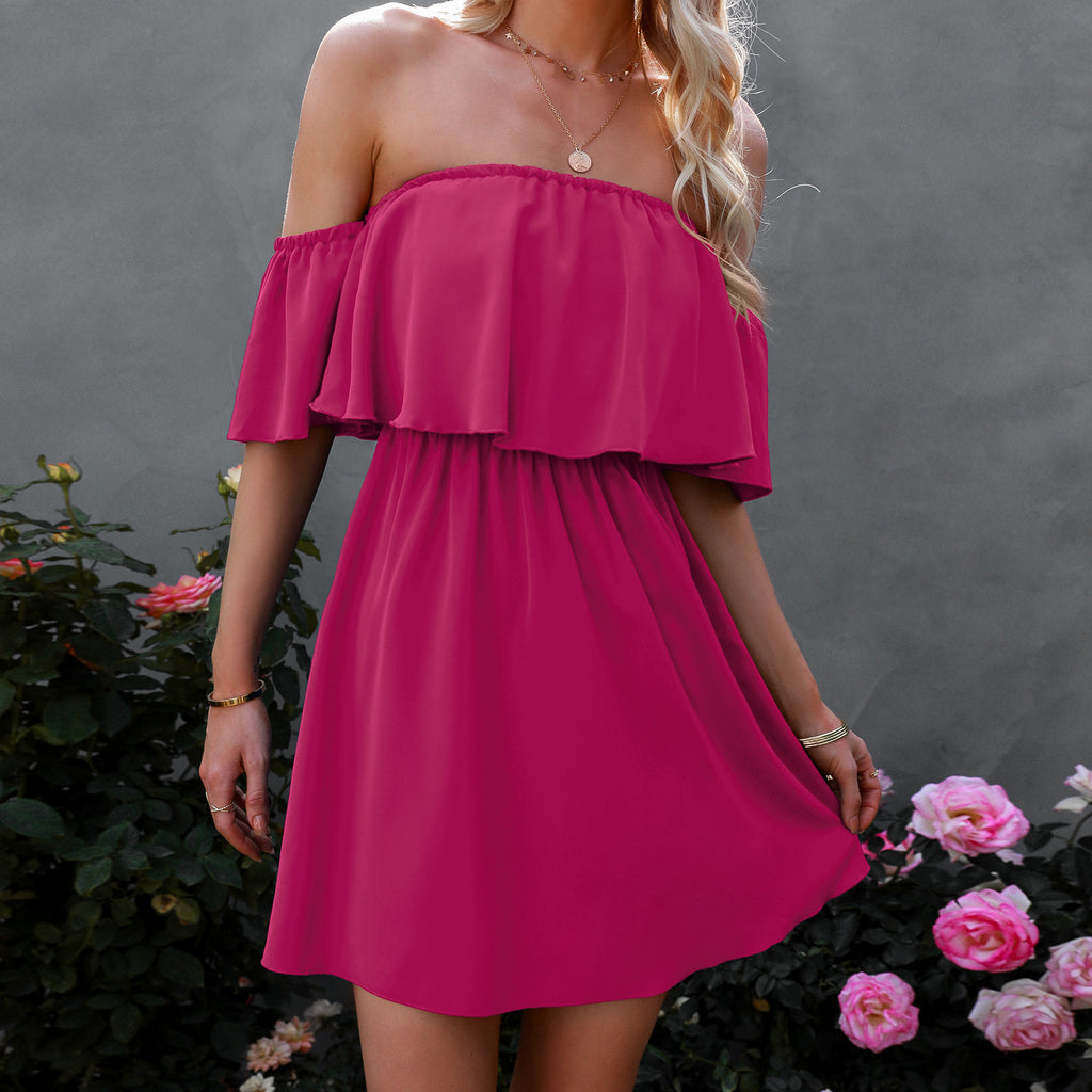 Off-the-shoulder One-shoulder Ruffle Dress photo 2