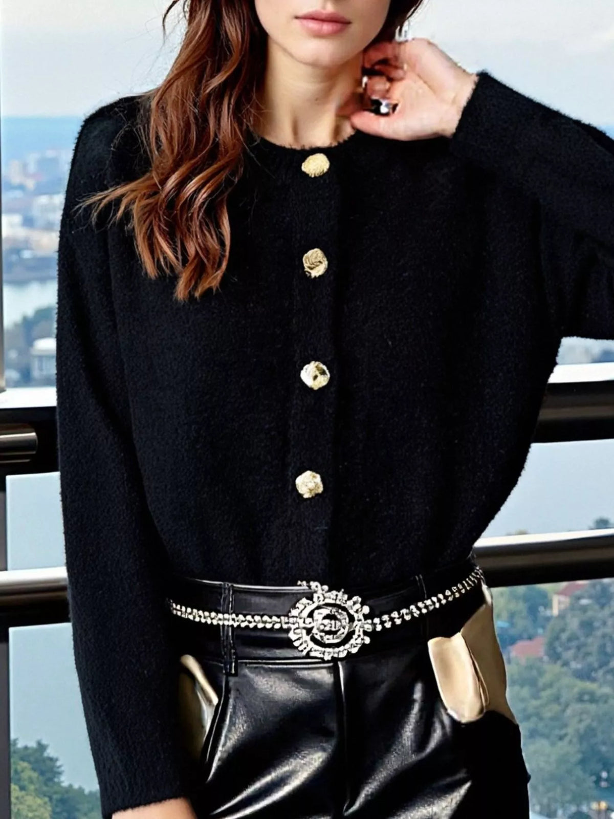 Button-up Drop Shoulder Cardigan (11)