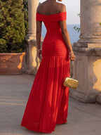 Off-shoulder Ruched Mermaid Maxi Dress (8)