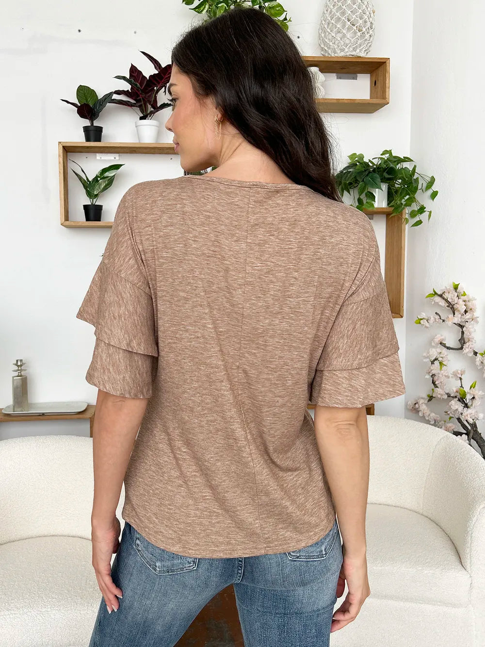 V-neck Half Sleeve Blouse (3)