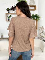 V-neck Half Sleeve Blouse (3)
