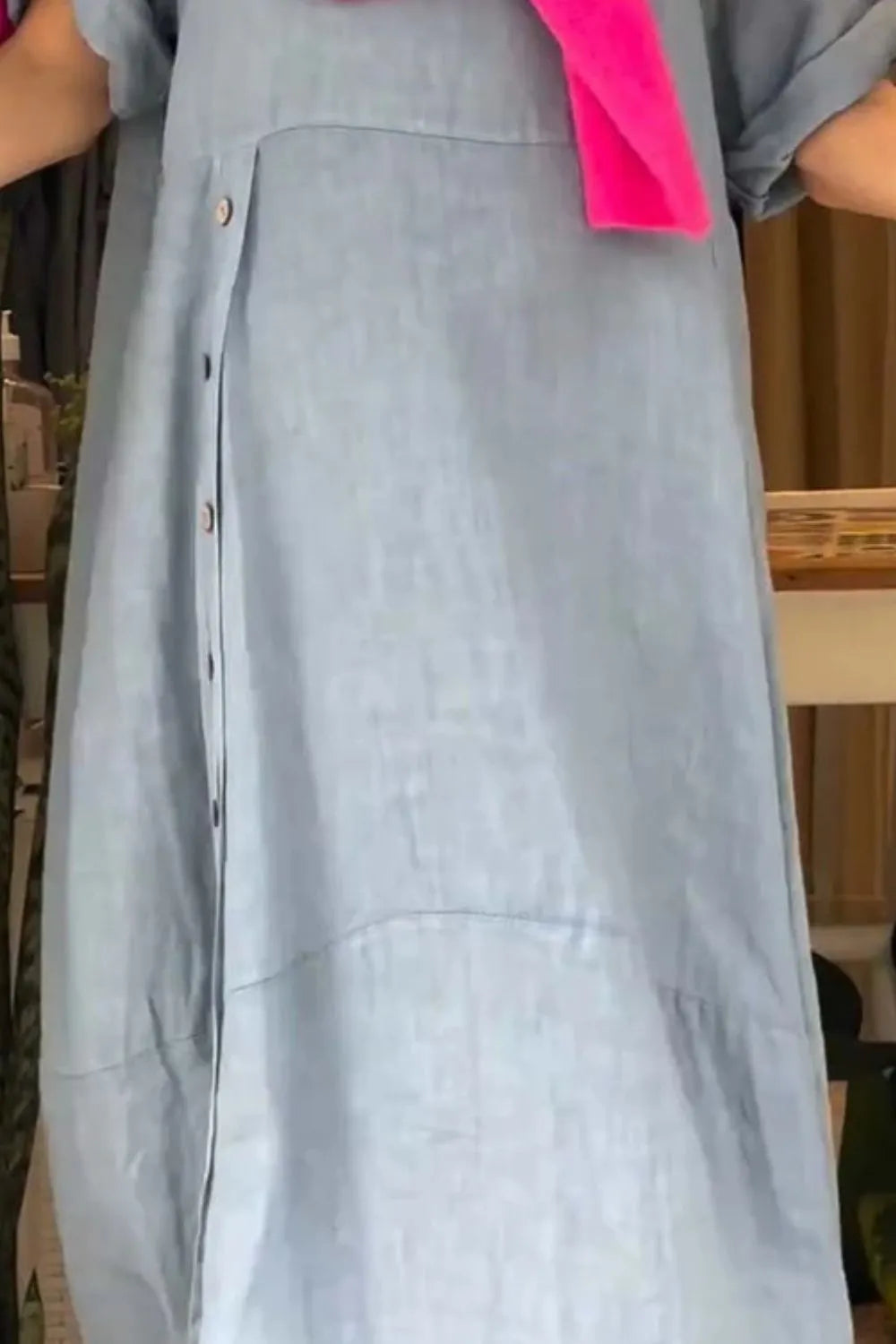 Full Size Relaxed Fit Short Sleeves Dress Plus (12)
