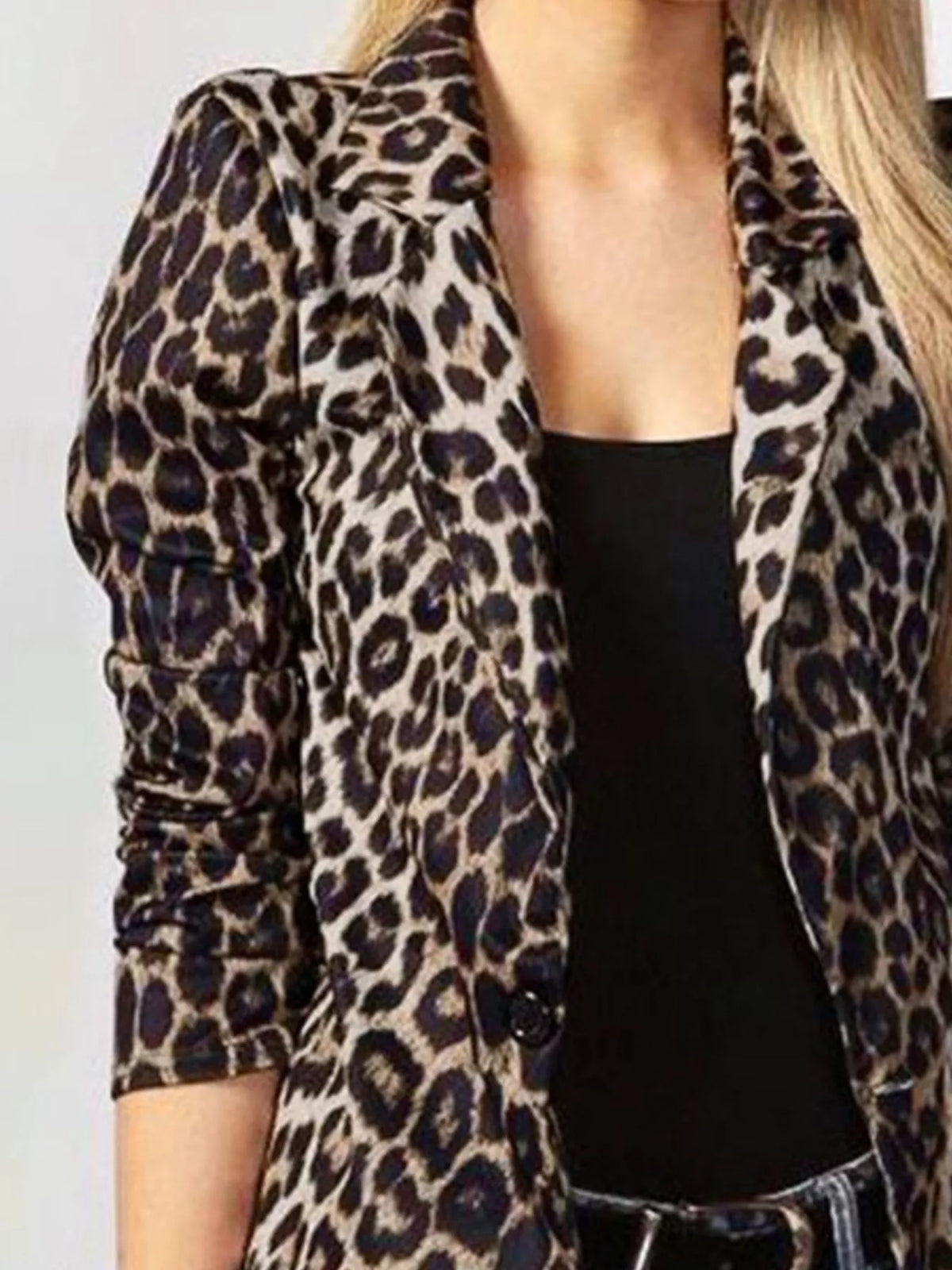 Leopard Print One Button Blazer (6)